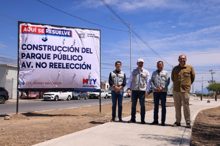 Supervisa Adrian de la Garza avance de parque lineal en Av. No Reelección